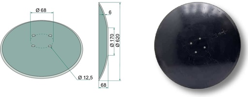 [AMAT3-105302] Taler disc - plat, Ø 620 x 6 mm