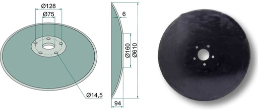 [AMAT3-105304] Taler disc - plat, Ø 610 x 6 mm