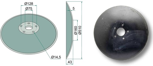 [AMAT3-105305] Taler disc - plat, Ø 510 x 5 mm