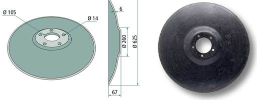 [AMAT3-105307] Taler disc - plat, Ø 625 x 6 mm