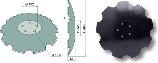 [AMAT3-105314] Taler disc - dintat, Ø 460 x 4 mm