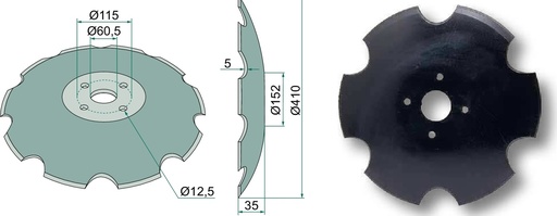 [AMAT3-105318] Taler disc - zimțat, Ø 410 x 5 mm