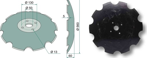[AMAT3-105321] Taler disc - zimțat, Ø 560 x 5 mm