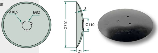 [AMAT3-104565] Disc brazdar - plat, Ø 320 x 3 mm, pentru brazdare Rotec
