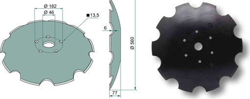 [AMAT3-105323] Taler disc - dintat, Ø 560 x 6 mm