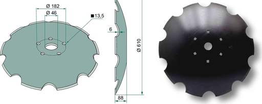 [AMAT3-105325] Taler disc - dintat, Ø 610 x 6 mm