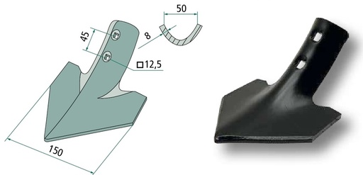 [AMAT3-105327] Brazdar laba de gasca 150 x 8 mm