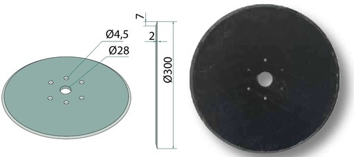 [AMAT3-105371] Disc de semanat - 300 x 2 mm, gaura Ø 77 mm