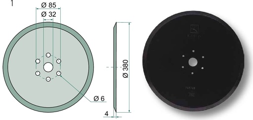 [AMAT3-105375] Disc de semanat - plat, Ø 380 x 4 mm