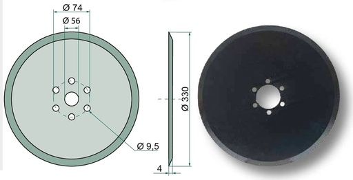 [AMAT3-105376] Disc de semanat - plat, Ø 330 x 4 mm