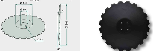 [AMAT3-105379] Taler disc - dintat, Ø 540 x 6 mm