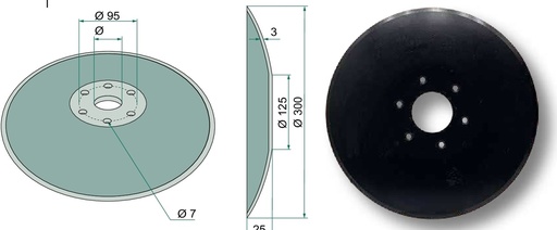[AMAT3-104639] Disc - plat, Ø 300 x 3 mm