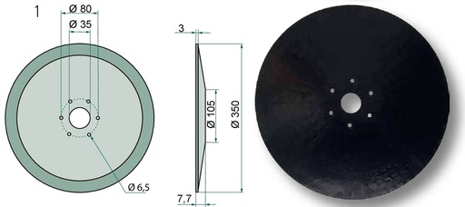 [AMAT3-104724] Saiba - neted, Ø 350 x 3 mm, fara lagar