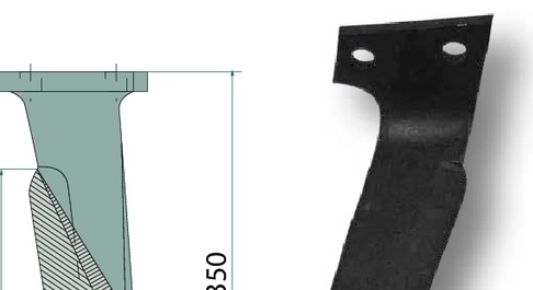 [AMAT3-104777] Dinte pentru grapa rotativa - dreapta, intarit 350 x 110 x 14 mm