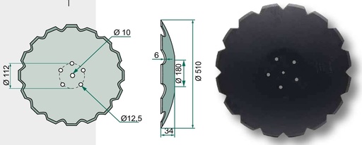 [AMAT3-105560] Disc - Ø 510 x 6 mm
