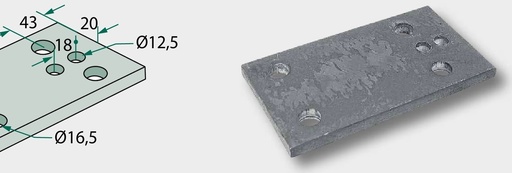 [AMAT3-104795] Placa - 170 x 10 x 100 mm