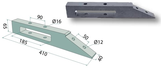 [AMAT3-105641] Suport brazdar 410 x 40 x 65 mm