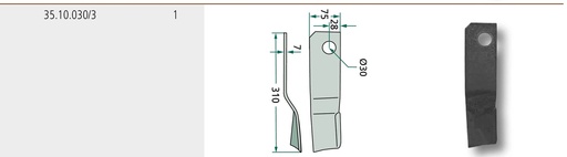 [AMAT3-106678] Flail cuțit stânga 310 mm