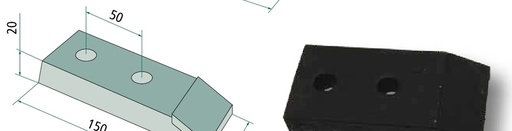 [AMAT3-105657] Varf de brazdar - 150 x 70 x 20 mm