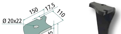 [AMAT3-105659] Dinte pentru grapa rotativa - dreapta