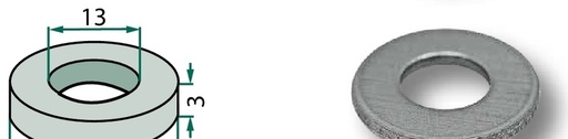 [AMAT3-106143] Saiba de distantare - 13 x 28 x 3 mm