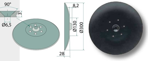 [AMAT3-106736] Disc de semanat - 300 x 3 mm, circumferinta orificiu Ø 96 mm, ascutit