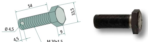 [AMAT3-106193] Șurub cu cap plat M20x1,5 - 10.9 54 mm