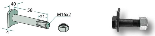[AMAT3-106223] Șurub cu cap plat M16x2 - 10.9 - complet