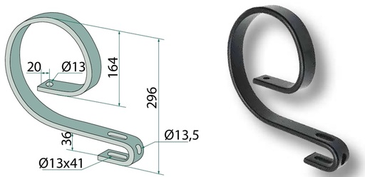 [AMAT3-106794] Tirant central - 40 x 12 mm
