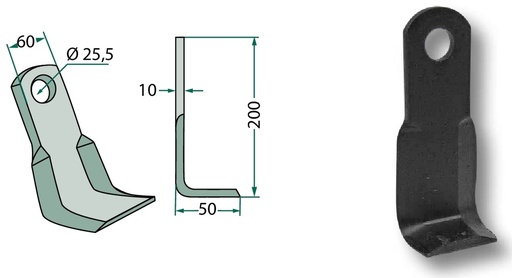 [AMAT3-106389] Cutit in unghi drept 200 mm