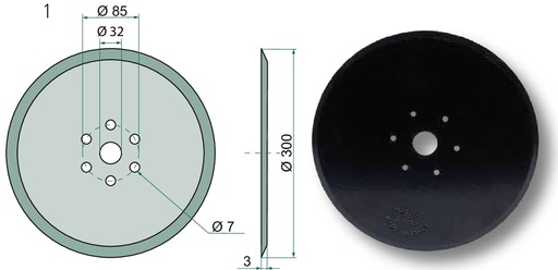 [AMAT3-107045] Disc - plat, Ø 300 x 3 mm