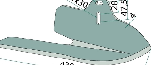 [AMAT3-107105] Brazdar pentru cultivator - stanga