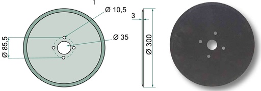 [AMAT3-107128] Disc brazdar - plat, Ø 300 x 3 mm
