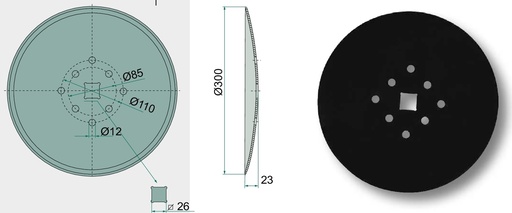 [AMAT3-107130] Taler disc - plat, Ø 300 x 3 mm