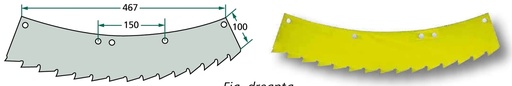 [AMAT3-108506] Cutit ferastrau - sens de rotire spre dreapta tambur mare