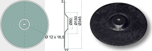 [AMAT3-107613] Disc brazdar - plat, Ø 345 x 3 mm