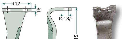 [AMAT3-107683] Dinte grapa rotativa - dreapta