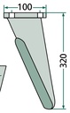 Dinte pentru grapa rotativa - dreapta