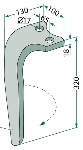[AMAT3-107815] Dinte pentru grapa rotativa - dreapta, KG - 41