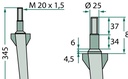 Dinte pentru grapa rotativa 345 mm