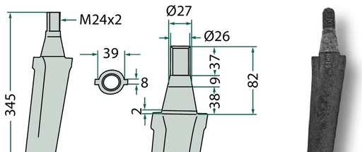 [AMAT3-107833] Dinte pentru grapa rotativa 345 mm