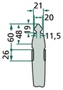 Dinte pentru grapa rotativa 345 mm
