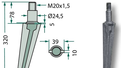 [AMAT3-107845] Dinte pentru grapa rotativa 320 mm