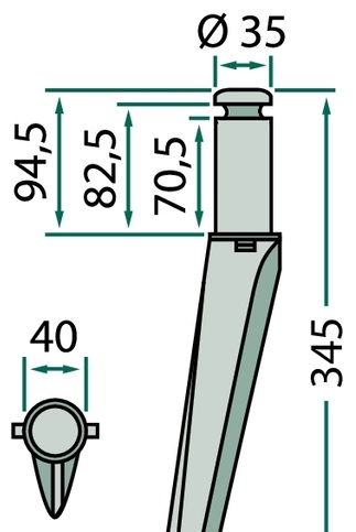 [AMAT3-107856] Dinte grapa rotativa 345 mm