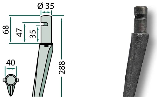 [AMAT3-107859] Dinte pentru grapa rotativa 288 mm
