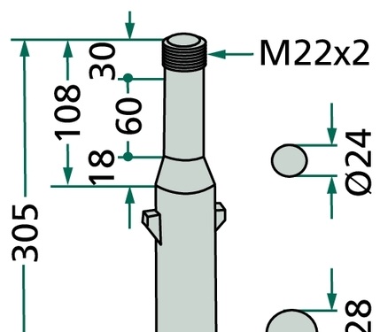 [AMAT3-107865] Dinte pentru grapa rotativa 305 mm