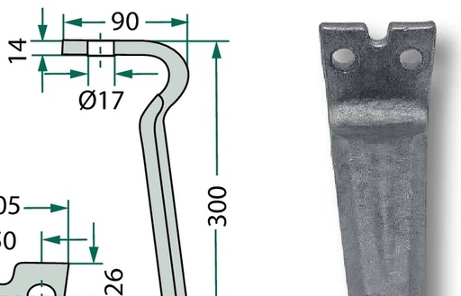[AMAT3-107866] Dinte grapa rotativa 300 mm