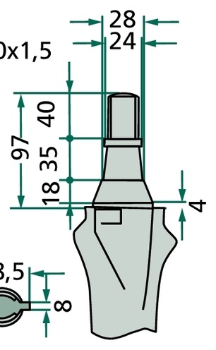 [AMAT3-107868] Vârf sudat - lungime = 187 mm