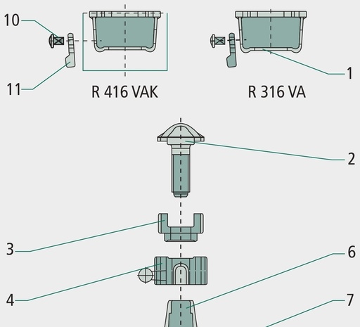 [AMAT3-110091] Jost Pivot rotativ • Drehzapfen mit Gewindebegrenzung durch Ring