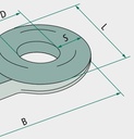 Lagar ochet tractare - pentru ochet de remorcare cu ax rotund pentru arbore Ø 60 mm Pătrat exterior 90 x 90 mm